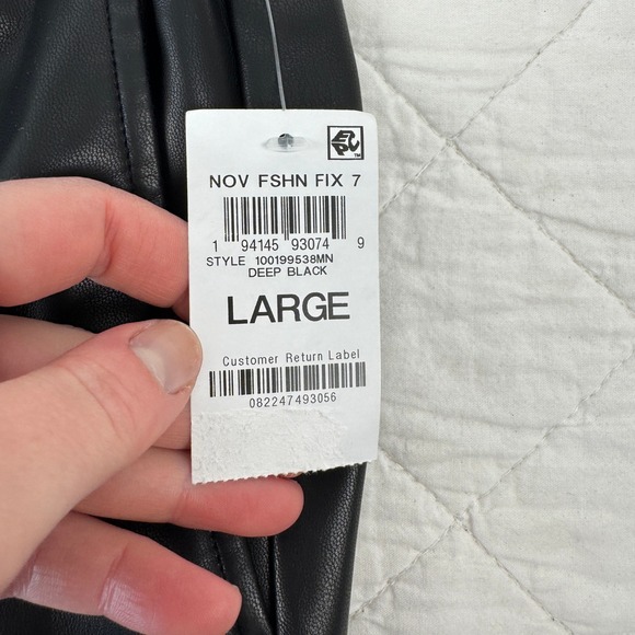 Mode of One Mens Relaxed Fit Faux Leather Pull On Pants Deep Black L 100199538MN - Picture 4 of 15